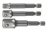 Набор адаптеры для торцовых головок 3пр. Е1/4" - 1/4", 3/8", 1/2" - L=65/73мм "АВТОТОРГ"