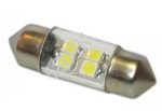 Светодиод МАЯК  12 T11×31-W 4SMD (3528) белая  мин.заказ 10шт
