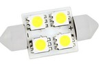 Светодиод МАЯК  12 T11×31-W 4SMD (5050) белая  мин.заказ 10шт