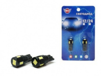 Светодиод М5 Т10 6SMD 5630 белый (блистер, 2 шт.)