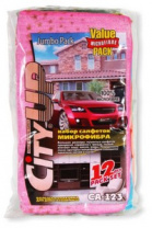 Набор салфеток из микрофибры CityUp (35 х 40см) уп.12шт СА-123