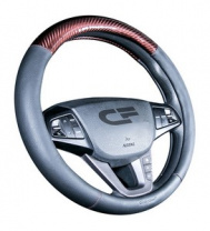 Оплетка руля M "CarFashion" «CARBON CF» черный/кофе