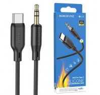 Аудиокабель AUX (Type-C) для подключения к магнитоле с разъемом 3.5 Jack, 1м, черный BOROFONE BL18