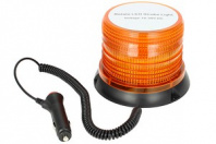 Маяк проблесковый 10-30V ("Стробоскоп", h=120мм,d-164мм, 72 LED, на магните, в прикур.)