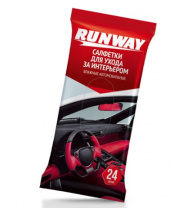 Салфетки влажные для ухода за интерьером автомобиля RUNWAY RW641