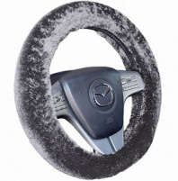 Оплётка меховая иск. "CarFashion" «ALPACA» Темно-Серый