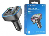 Модулятор FM (Bluetooth), черный BOROFONE BC48